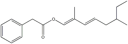 Phenylacetic acid 2,6-dimethyl-1,3-octadienyl ester Struktur