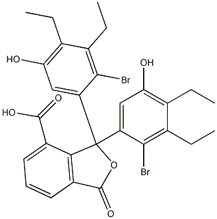 1,1-Bis(2-bromo-3,4-diethyl-5-hydroxyphenyl)-1,3-dihydro-3-oxoisobenzofuran-7-carboxylic acid Struktur