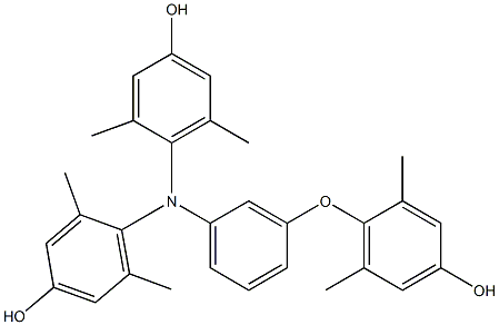 N,N-Bis(4-hydroxy-2,6-dimethylphenyl)-3-(4-hydroxy-2,6-dimethylphenoxy)benzenamine Struktur