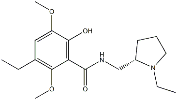 3-Ethyl-6-hydroxy-2,5-dimethoxy-N-[[(2S)-1-ethylpyrrolidin-2-yl]methyl]benzamide Struktur