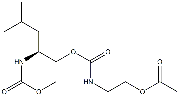 (-)-[(S)-1-[[(2-Acetyloxyethyl)carbamoyl]oxymethyl]-3-methylbutyl]carbamic acid methyl ester Struktur