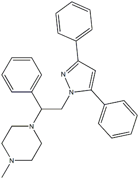 3,5-Diphenyl-1-[2-phenyl-2-(4-methylpiperazin-1-yl)ethyl]-1H-pyrazole Struktur