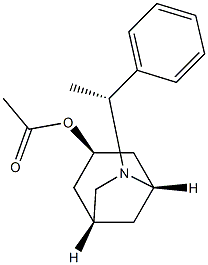 Acetic acid (1R,3R,5S)-6-[(R)-1-phenylethyl]-6-azabicyclo[3.2.1]octan-3-yl ester Struktur