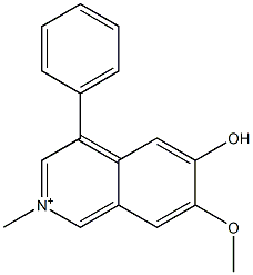 6-Hydroxy-7-methoxy-2-methyl-4-phenylisoquinolinium Struktur