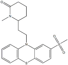 6-[2-[2-(Methylsulfonyl)-10H-phenothiazin-10-yl]ethyl]-1-methylpiperidin-2-one Struktur