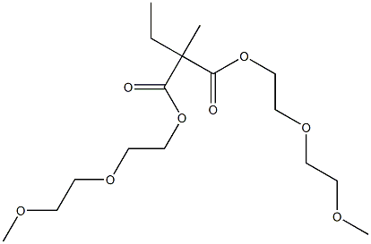 Ethylmethylmalonic acid bis[2-(2-methoxyethoxy)ethyl] ester Struktur