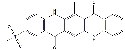 5,7,12,14-Tetrahydro-6,8-dimethyl-7,14-dioxoquino[2,3-b]acridine-2-sulfonic acid Struktur