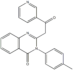 3-(4-Methylphenyl)-2-(3-pyridinylcarbonylmethyl)quinazolin-4(3H)-one Struktur