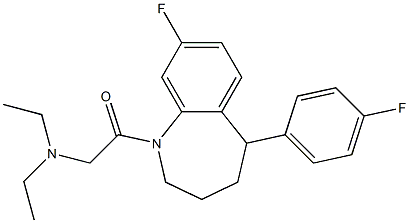 2,3,4,5-Tetrahydro-1-[(diethylamino)acetyl]-8-fluoro-5-(4-fluorophenyl)-1H-1-benzazepine Struktur