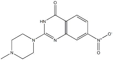 2-[4-Methyl-1-piperazinyl]-7-nitroquinazolin-4(3H)-one Struktur