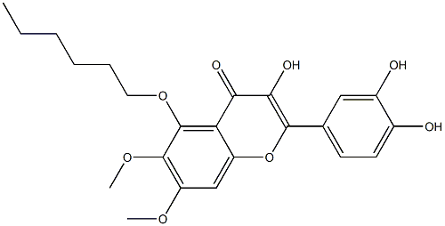 2-(3,4-Dihydroxyphenyl)-5-hexyloxy-3-hydroxy-6,7-dimethoxy-4H-1-benzopyran-4-one Struktur