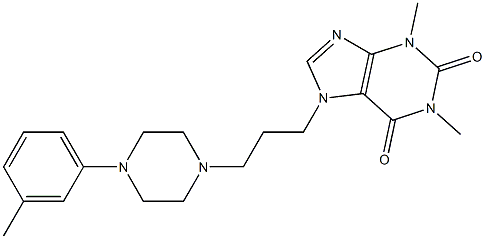 3,7-Dihydro-1,3-dimethyl-7-[3-[4-(3-methylphenyl)-1-piperazinyl]propyl]-1H-purine-2,6-dione Struktur