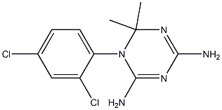 2,4-Diamino-6,6-dimethyl-5,6-dihydro-5-(2,4-dichlorophenyl)-1,3,5-triazine Struktur