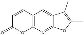 2,3-Dimethyl-7H-furo[2,3-b]pyrano[3,2-e]pyridin-7-one Struktur