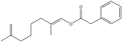 Phenylacetic acid 2,7-dimethyl-1,7-octadienyl ester Struktur