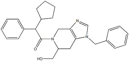 1-(Benzyl)-4,5,6,7-tetrahydro-6-hydroxymethyl-5-(cyclopentylphenylacetyl)-1H-imidazo[4,5-c]pyridine Struktur