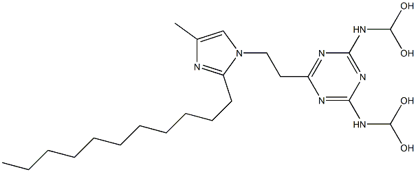 [6-[2-(4-Methyl-2-undecyl-1H-imidazol-1-yl)ethyl]-1,3,5-triazine-2,4-diylbisimino]bis(methanediol) Struktur