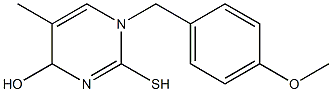 1,4-Dihydro-2-mercapto-5-methyl-1-(4-methoxybenzyl)pyrimidin-4-ol Struktur