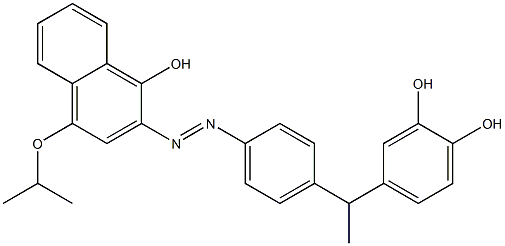 2-[4-[1-(3,4-Dihydroxyphenyl)ethyl]phenylazo]-4-isopropoxy-1-naphthol Struktur