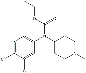 N-(3,4-Dichlorophenyl)-N-(1,2,5-trimethylpiperidin-4-yl)carbamic acid ethyl ester Struktur