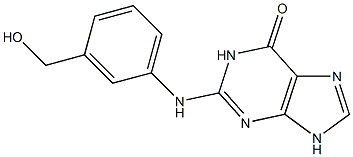 2-(3-Hydroxymethylphenylamino)-9H-purin-6(1H)-one Struktur