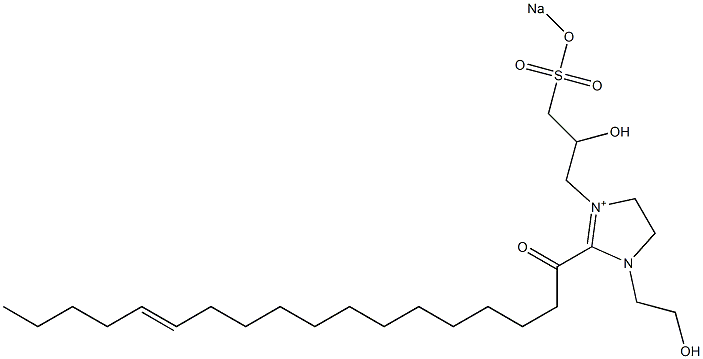 1-(2-Hydroxyethyl)-3-[2-hydroxy-3-(sodiooxysulfonyl)propyl]-2-(13-octadecenoyl)-2-imidazoline-3-ium Struktur