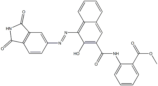 2-[3-Hydroxy-4-[(1,3-dioxoisoindolin-5-yl)azo]-2-naphthoylamino]benzoic acid methyl ester Struktur