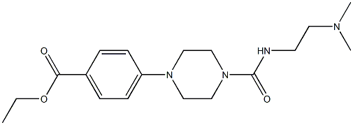 4-[4-(2-Dimethylaminoethylaminocarbonyl)-1-piperazinyl]benzoic acid ethyl ester Struktur