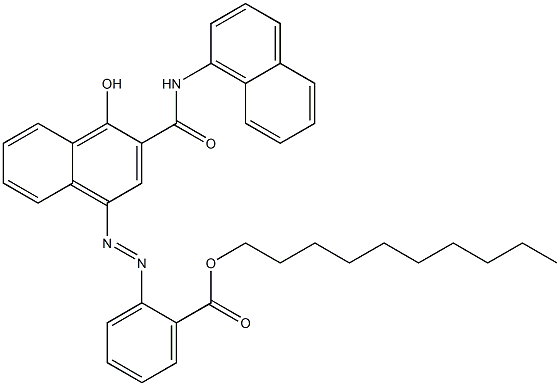 1-Hydroxy-4-[2-(decyloxycarbonyl)phenylazo]-N-(1-naphtyl)-2-naphthamide Struktur