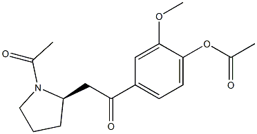 (2R)-1-Acetyl-2-[2-(4-acetyloxy-3-methoxyphenyl)-2-oxoethyl]pyrrolidine Struktur