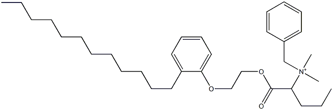 N,N-Dimethyl-N-benzyl-N-[1-[[2-(2-dodecylphenyloxy)ethyl]oxycarbonyl]butyl]aminium Struktur