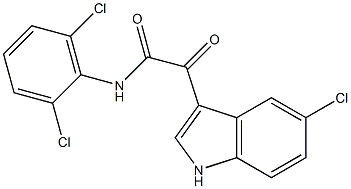 N-(2,6-Dichlorophenyl)-2-[5-chloro-1H-indol-3-yl]-2-oxoacetamide Struktur