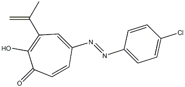 5-(4-Chlorophenylazo)-2-hydroxy-3-(1-methylethenyl)-2,4,6-cycloheptatrien-1-one Struktur