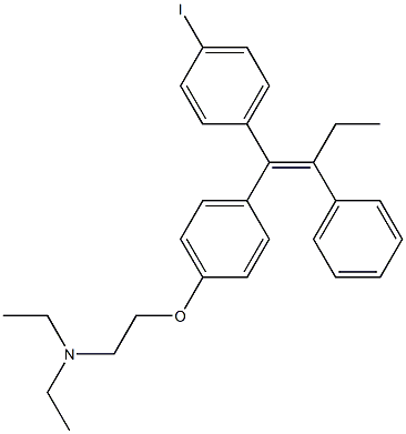 (E)-1-[4-(2-(Diethylamino)ethoxy)phenyl]-1-(4-iodophenyl)-2-phenyl-1-butene Struktur