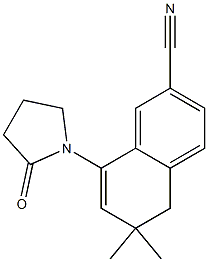 5,6-Dihydro-8-(2-oxo-1-pyrrolidinyl)-6,6-dimethylnaphthalene-2-carbonitrile Struktur