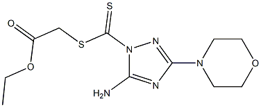 5-Amino-3-morpholino-1H-1,2,4-triazole-1-dithiocarboxylic acid ethoxycarbonylmethyl ester Struktur