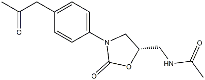 (5S)-5-Acetylaminomethyl-3-[4-(2-oxopropyl)phenyl]oxazolidin-2-one Struktur