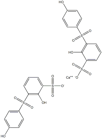 Bis[3-(4-hydroxyphenylsulfonyl)-2-hydroxybenzenesulfonic acid]calcium salt Struktur