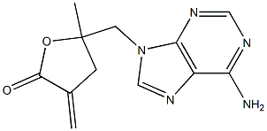 9-[[(2-Methyl-4-methylene-5-oxotetrahydrofuran)-2-yl]methyl]-9H-purin-6-amine Struktur