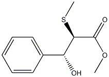 (2R,3R)-2-(Methylthio)-3-hydroxy-3-phenylpropanoic acid methyl ester Struktur