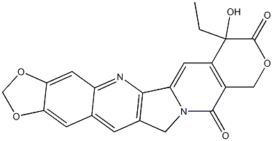 4-Hydroxy-4-ethyl-8,9-methylenedioxy-1H-pyrano[3',4':6,7]indolizino[1,2-b]quinoline-3,14(4H,12H)-dione Struktur