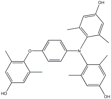 N,N-Bis(4-hydroxy-2,6-dimethylphenyl)-4-(4-hydroxy-2,6-dimethylphenoxy)benzenamine Struktur