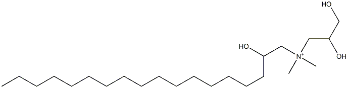 N-(2,3-Dihydroxypropyl)-2-hydroxy-N,N-dimethyl-1-octadecanaminium Struktur