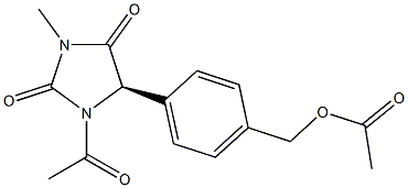 (5R)-1-Acetyl-5-[4-(acetoxymethyl)phenyl]-3-methyl-2,4-imidazolidinedione Struktur