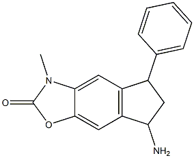 6,7-Dihydro-7-amino-3-methyl-5-phenyl-5H-indeno[5,6-d]oxazol-2(3H)-one Struktur