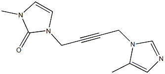 3-Methyl-1-[4-(5-methyl-1H-imidazol-1-yl)-2-butynyl]-1H-imidazol-2(3H)-one Struktur