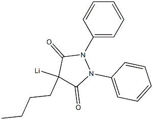 4-Butyl-4-lithio-1,2-diphenyl-3,5-pyrazolidinedione Struktur