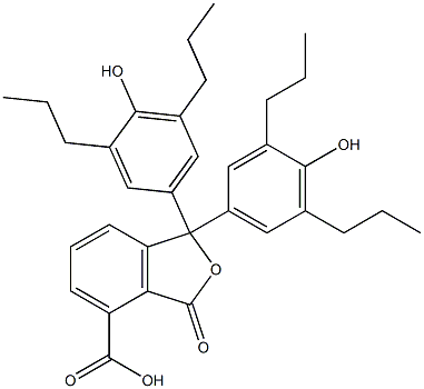 1,3-Dihydro-1,1-bis(4-hydroxy-3,5-dipropylphenyl)-3-oxoisobenzofuran-4-carboxylic acid Struktur