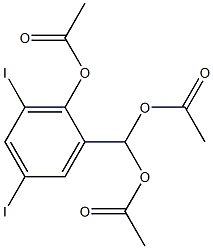 4,6-Diiodo-2-(diacetoxymethyl)phenol acetate Struktur