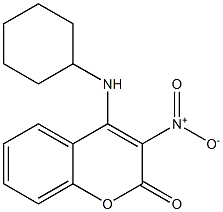 4-Cyclohexylamino-3-nitro-2H-1-benzopyran-2-one Struktur